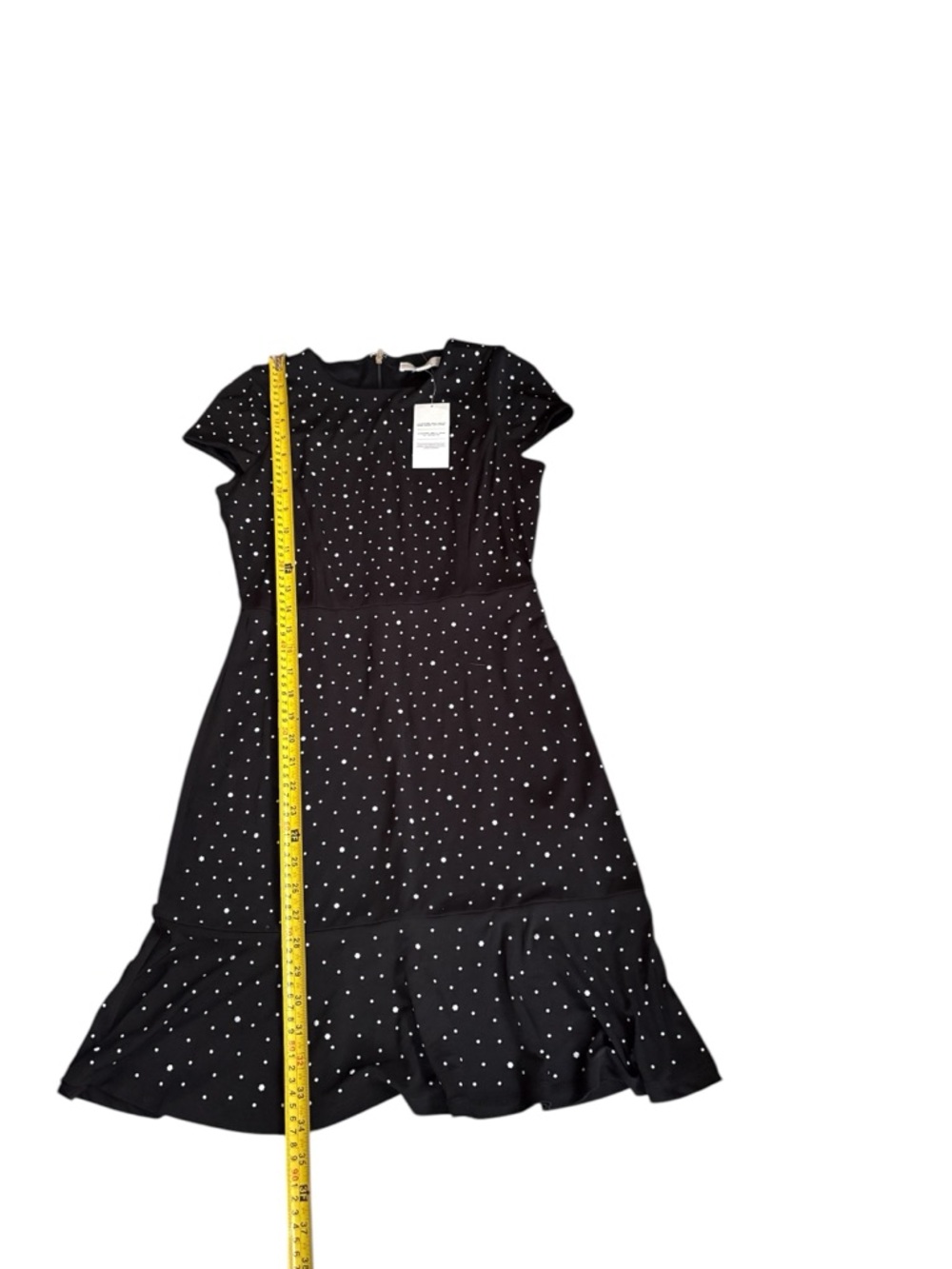 Michael Kors black flared flowers and dots dress new nwt P - Picture 2 of 5